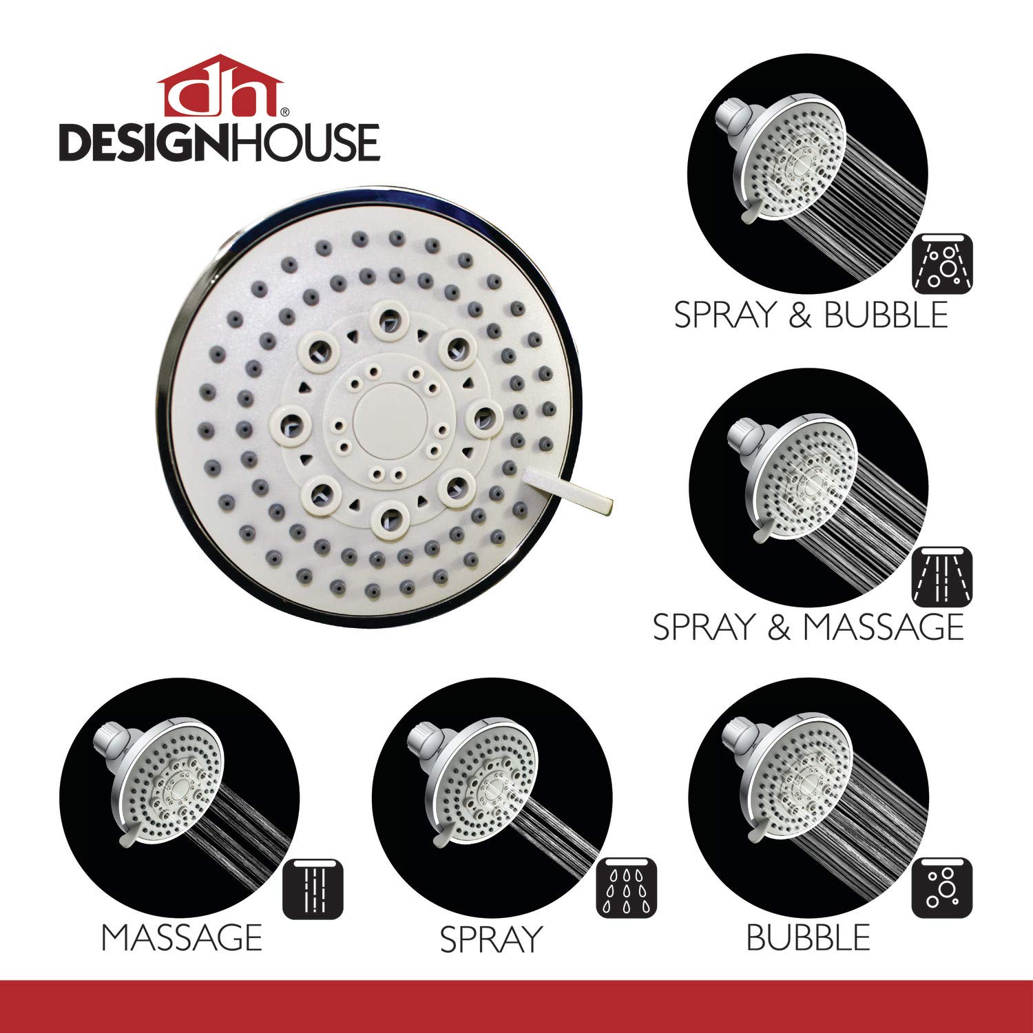 Design House 562819 Oil Rubbed Bronze Middleton Shower Trim Set with Valve - 6 Piece Bathroom Shower Kit for Modern Home Renovation & Luxury Spa Experience
