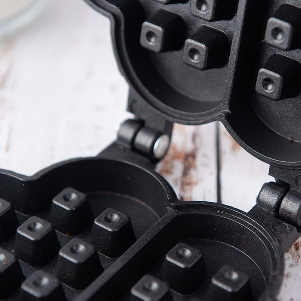 TAMUME Belgian Waffle Maker - 4 Heart-Shaped Non-Stick Aluminum Waffle Iron for Breakfast, Brunch & Romantic Dates - Perfect for Valentine's Day & Family Gatherings