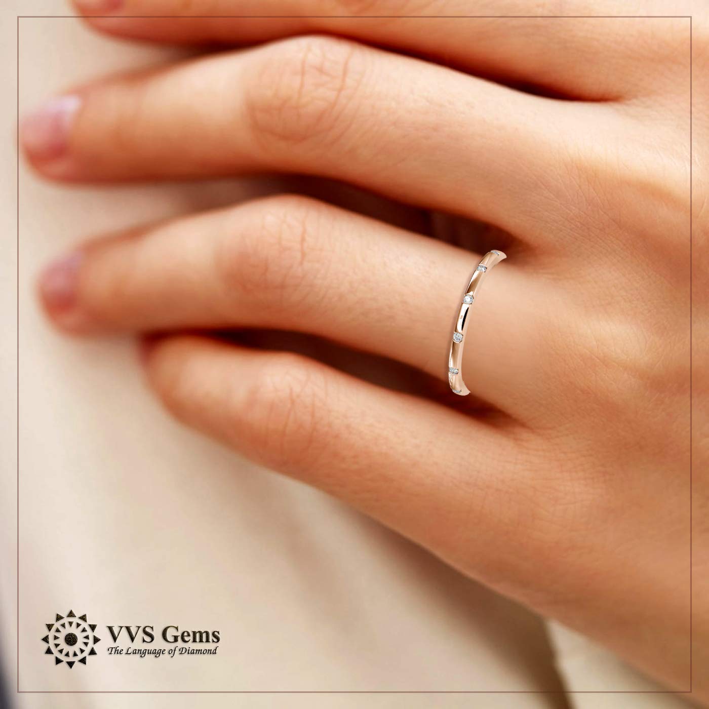 14K White/Yellow/Rose Gold Wedding Band Ring with 0.09 Ct Natural Diamond - Certified Bridal Jewelry for Women | Perfect for Engagement, Anniversary & Special Occasions (IJ-SI Clarity)