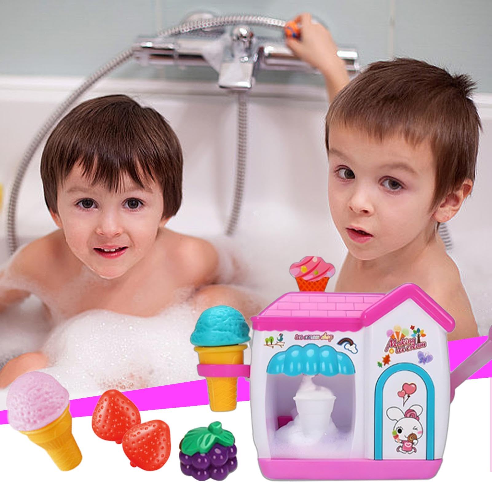 **Bubble Machine Blower for Bathtub - Kids Safe Foam Maker Toy with Colorful Bubbles | Pretend Play Cake Set for Boys & Girls | Birthday, Christmas Gifts | Fun Bath Time & Party Activities**