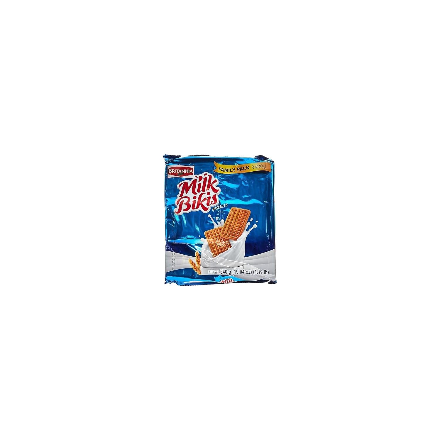 Britannia Milk Bikis Biscuits 19.04oz (540g) - Crunchy & Delicious Kids Snacks for Breakfast, School Lunch & Tea Time - Perfect for Toddlers & Children (Pack of 1)