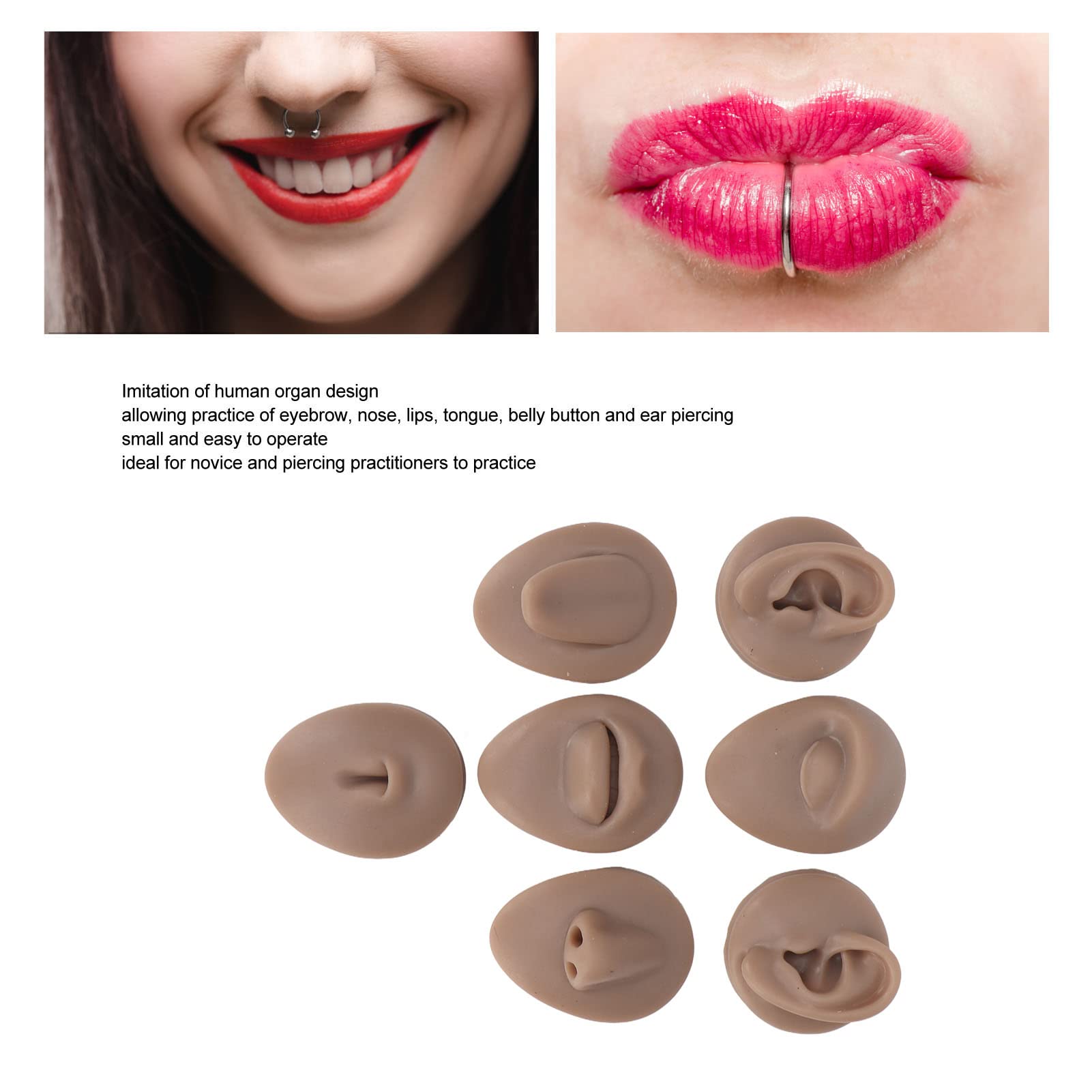 Professional Dark Skin Silicone Anatomy Model - Realistic Ear, Eye, Nose, Mouth, Tongue & Belly Button for Medical Training, Acupuncture Practice & Massage Therapy - Ideal for Students, Professionals & Classroom Demonstrations