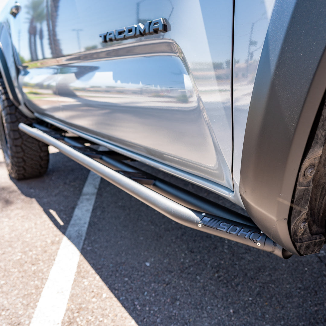 16-23 Toyota Tacoma Long Bed SDHQ Built Rock Sliders - Heavy Duty Off-Road Protection for Truck Adventures & Trail Riding