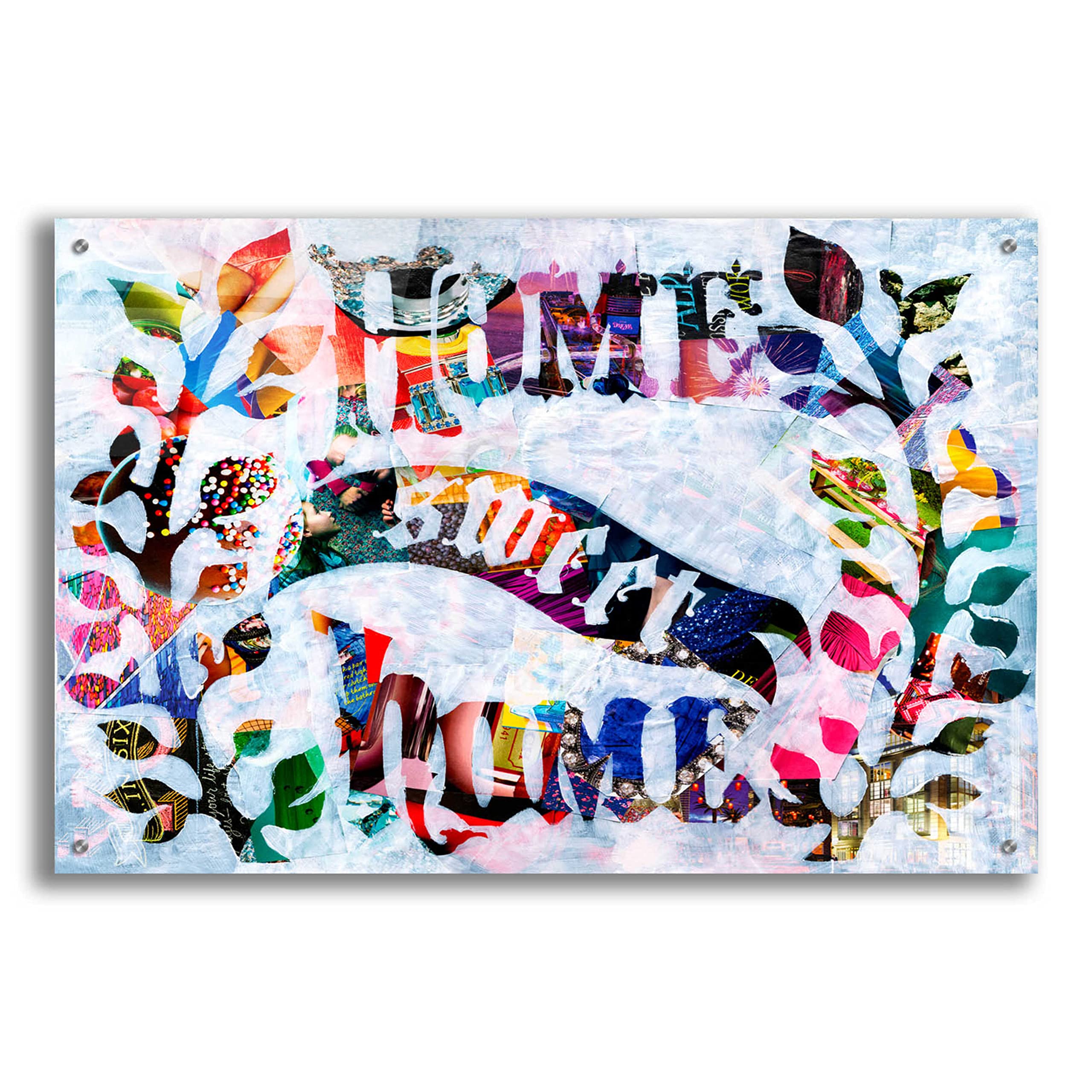 Epic Art 'Home Sweet Home' by Artpoptart - 36x24 Inch Acrylic Glass Wall Decor for Living Room, Bedroom & Office - Modern Home Sweet Home Sign Painting for Housewarming Gift