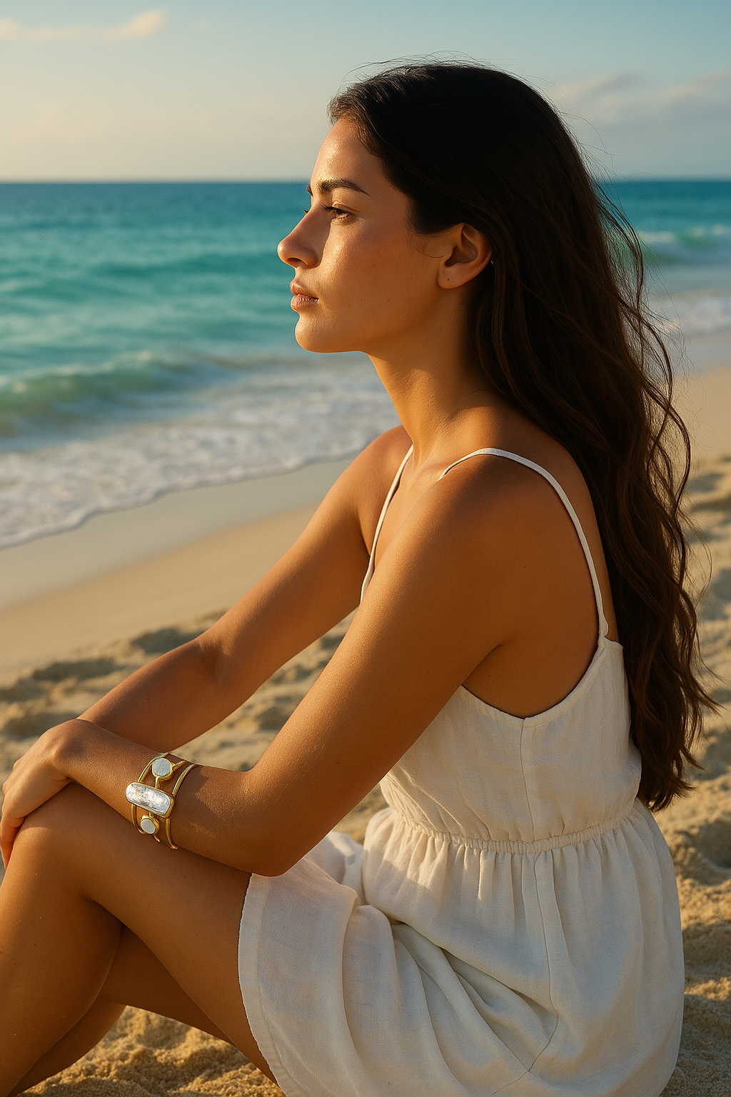 Elegant Tapered Geometric Freshwater Pearl Cuff Bracelet for Women - Perfect for Weddings, Parties & Special Occasions