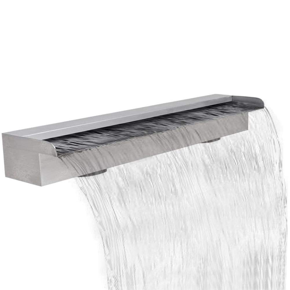 Stainless Steel Rectangular Waterfall Pool Fountain - 35.4