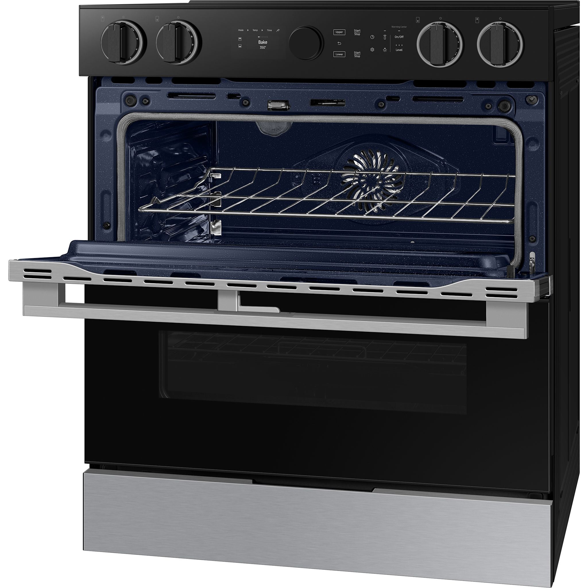 Samsung NSE6DG8550SRAC Slide-In Electric Range - 30 Inch Stainless Steel Built-In Oven with Convection Cooking for Modern Kitchens