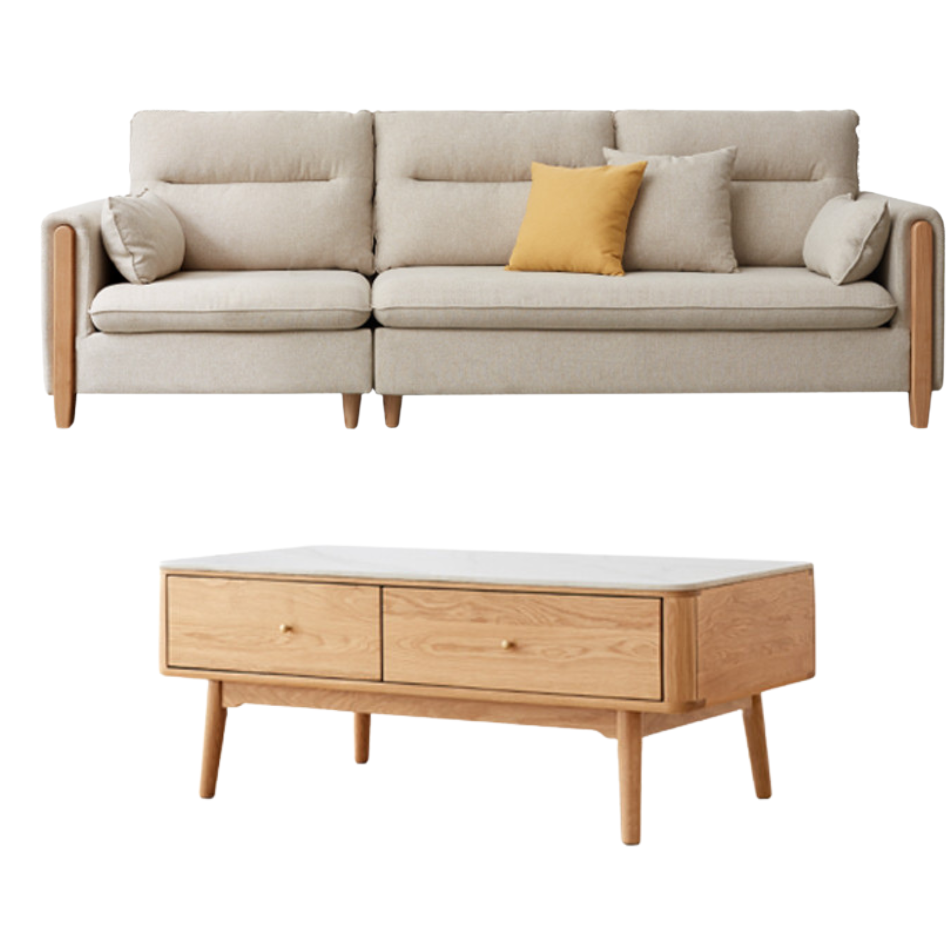 98.42x34.25x35.43 inch / 250x87x90cm / white color / three-seater + 1.2m coffee table