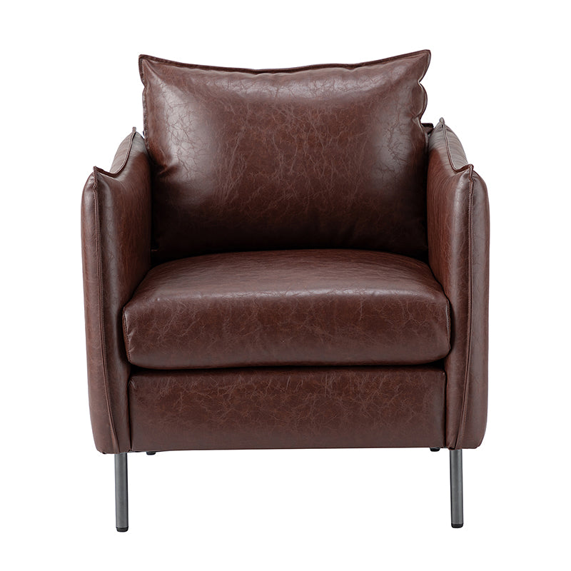 Felix Faux Leather Armchair - Modern PU Leather Accent Chair for Living Room, Office & Lounge - Comfortable Mid-Century Style Seating for Home Decor
