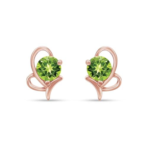 Rose Gold Plated Silver- Simulated Peridot
