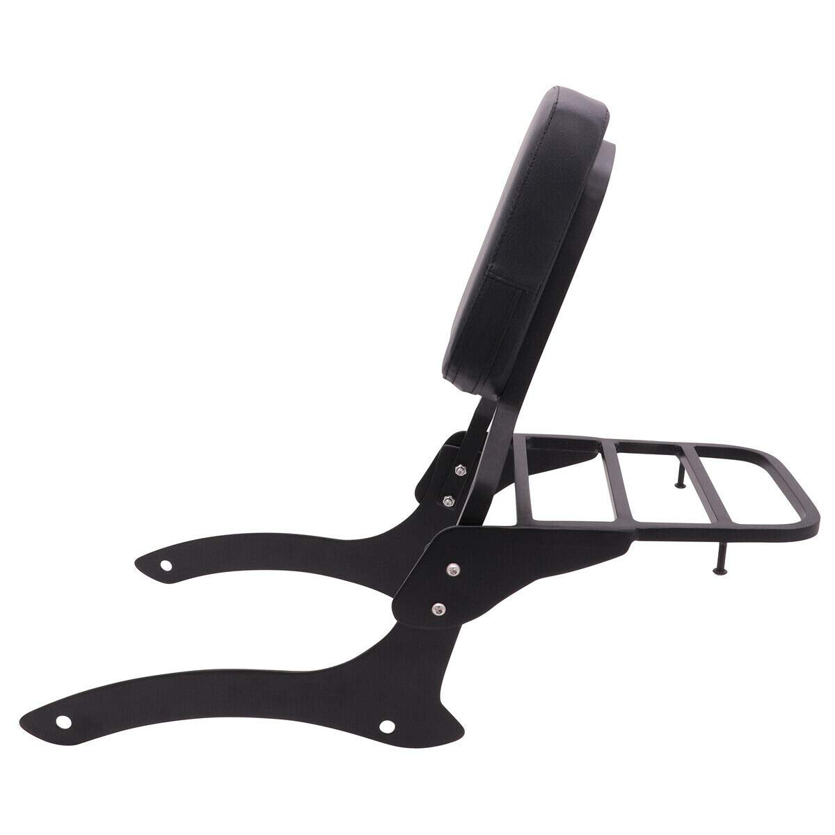Universal Sissy Bar Backrest & Luggage Rack for Yamaha V Star 1100 XVS1100 Dragstar - Heavy Duty Motorcycle Passenger Seat Support with Storage - Perfect for Long Rides, Road Trips & Touring