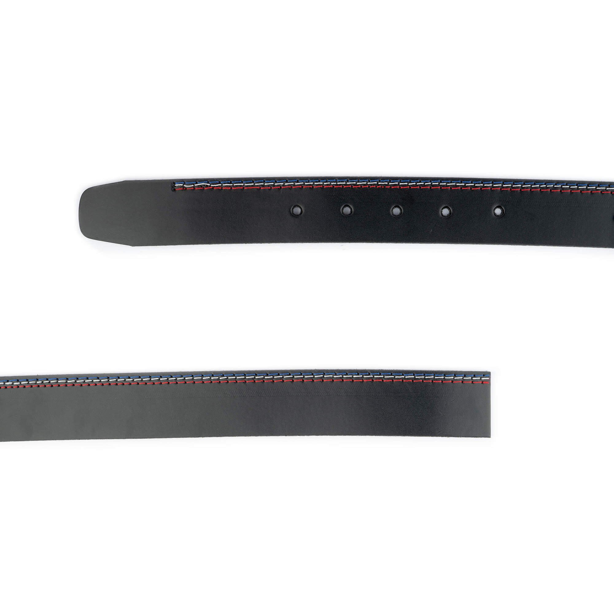 Men's Fashion Belt Strap - Black Colorful Stitched Replacement for Ferragamo Buckle | Perfect for Office, Casual & Formal Wear