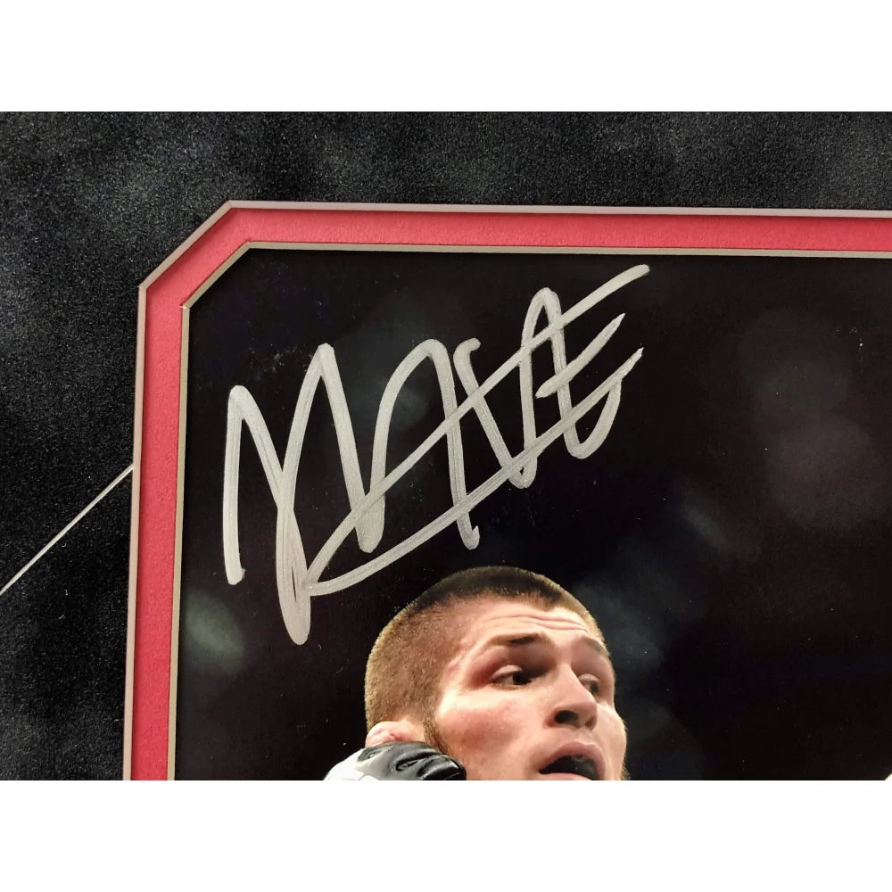 Authentic Khabib Nurmagomedov Hand-Signed UFC 8x10 Photo Collage with BAS COA - Perfect for MMA Memorabilia Collectors & Sports Man Cave Decor