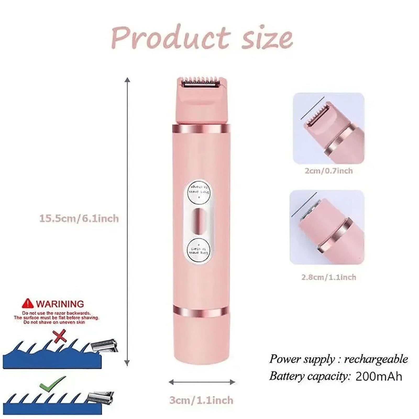 2025 New 2-in-1 Electric Lady Shaver & Body Trimmer - Rechargeable Wet/Dry Women's Shaver with Accessories - Perfect for Smooth Legs, Underarms & Bikini Line at Home or Travel