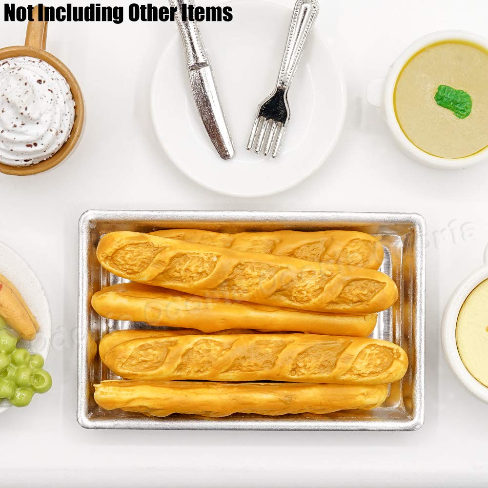 Odoria 1/12 Scale Mini Bread Baguettes - Realistic Dollhouse Food Accessories for French Bakery & Kitchen Diorama Scenes