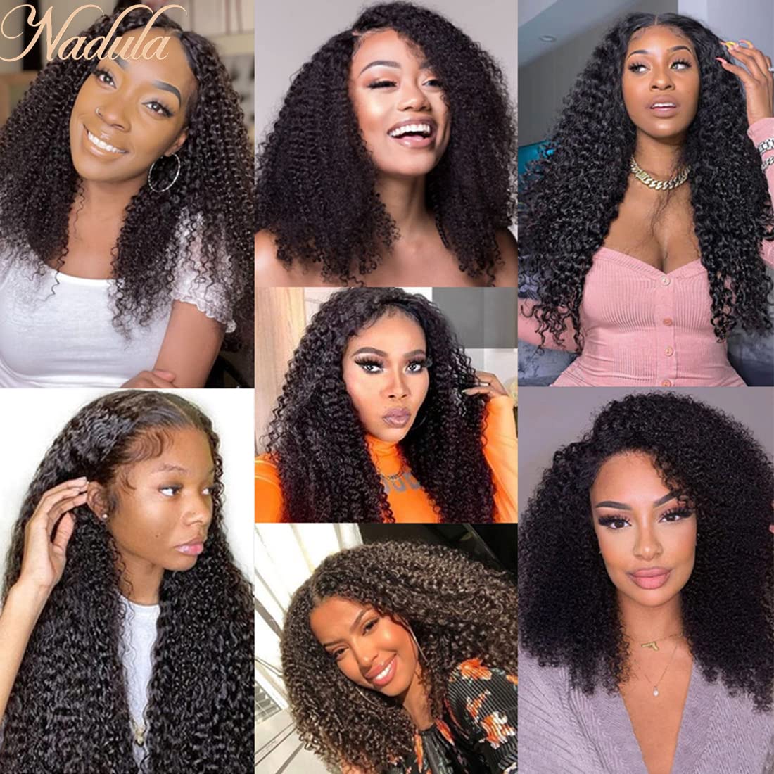 Nadula 10A Malaysian Kinky Curly Human Hair V-Part Wig | Glueless No Leave Out U-Part Wig for Black Women | 150% Density 24-Inch Afro Curly Clip-In Half Wig | Beginner Friendly Natural Hairstyle for Daily Wear, Parties & Special Occasions