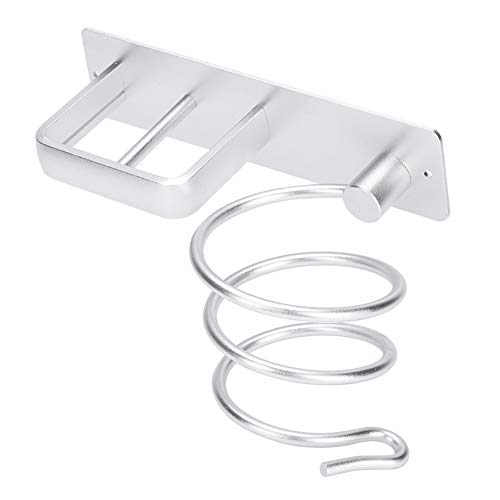 A K Homes - Wall Mounted Hair Dryer Holder, Aluminum Bathroom Organizer for Hair Dryers - Easy Punch Installation, Stylish & Space-Saving (Perfect for Small Bathrooms & Salon Storage)