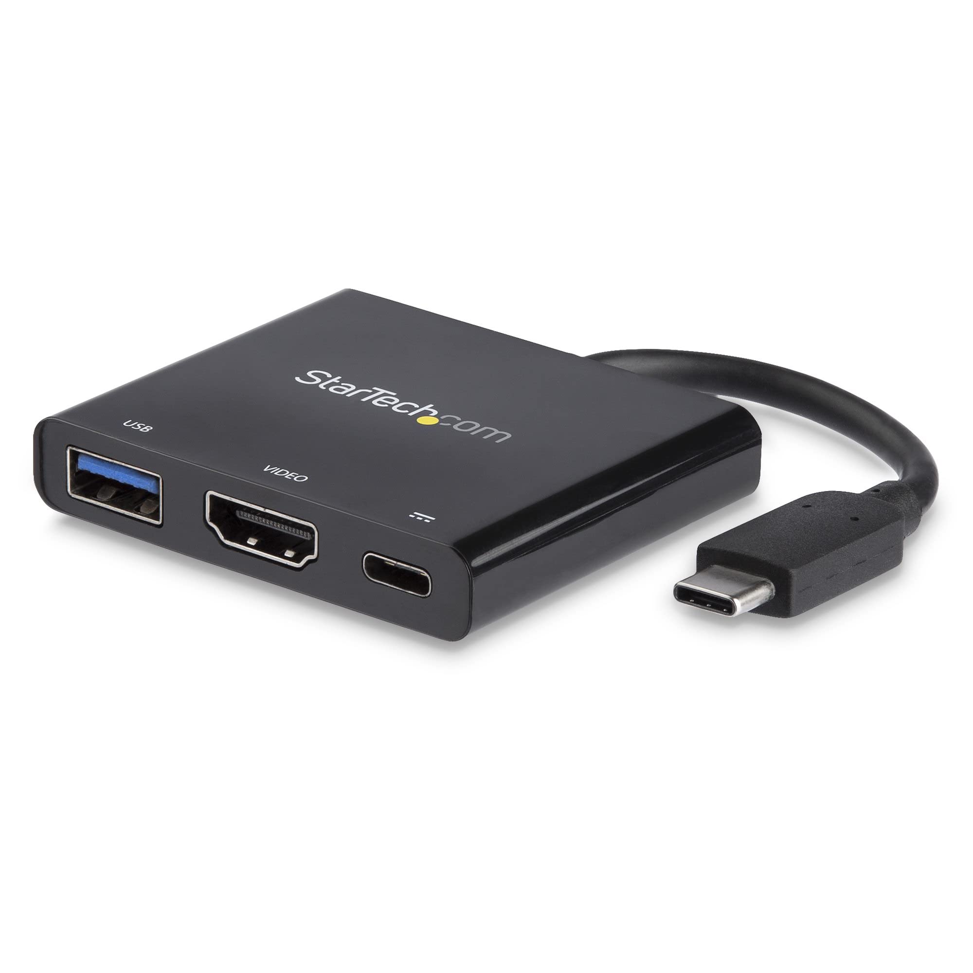 StarTech.com USB-C to HDMI Adapter 4K 30Hz - Thunderbolt 3 & USB PD Compatible - USB Type C to HDMI Converter for MacBook Pro, Dell XPS, Surface Pro - Ideal for Home Office, Presentations & 4K Video Streaming (CDP2HDUACP)