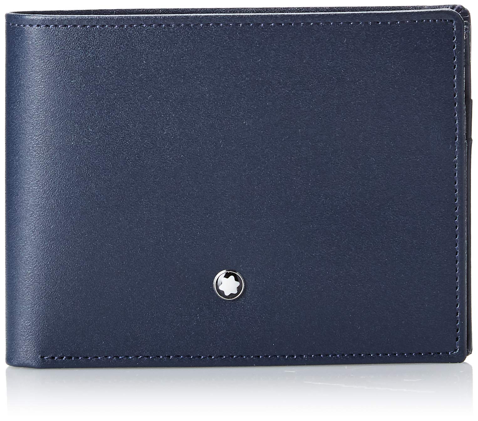 Montblanc Premium Leather Coin Purse for Men & Women - Marine Blue Luxury Wallet (114542) | Compact Money Holder for Travel, Shopping & Everyday Use
