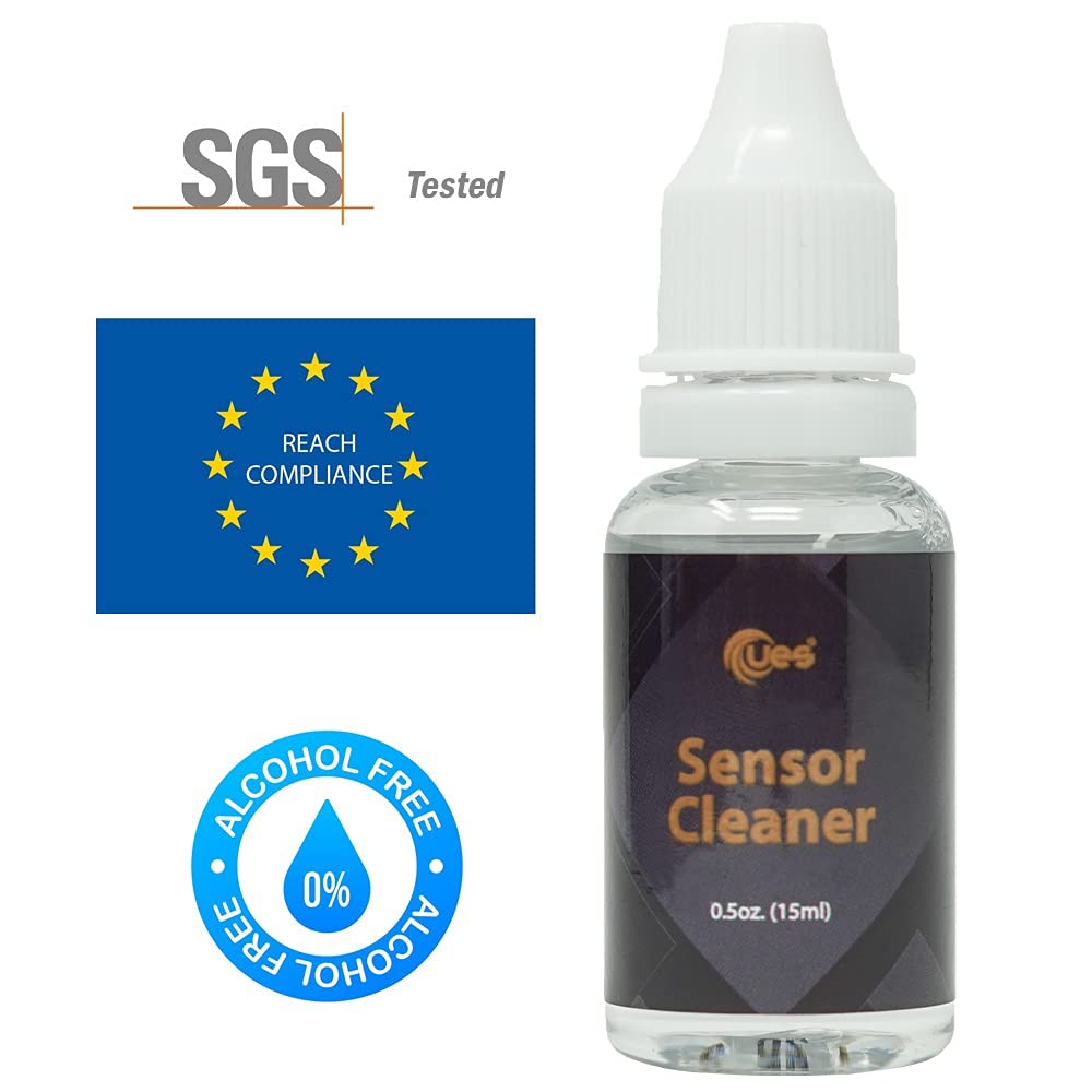 UES APSC16 Digital Camera APS-C Sensor Cleaning Kit – Compatible with Sony, Nikon, Canon DSLR & Mirrorless Cameras – 14pcs 16mm APS-C Swabs + 15ml Sensor Cleaner Solution – Perfect for CCD/CMOS Sensor Maintenance & Professional Photography Cleaning