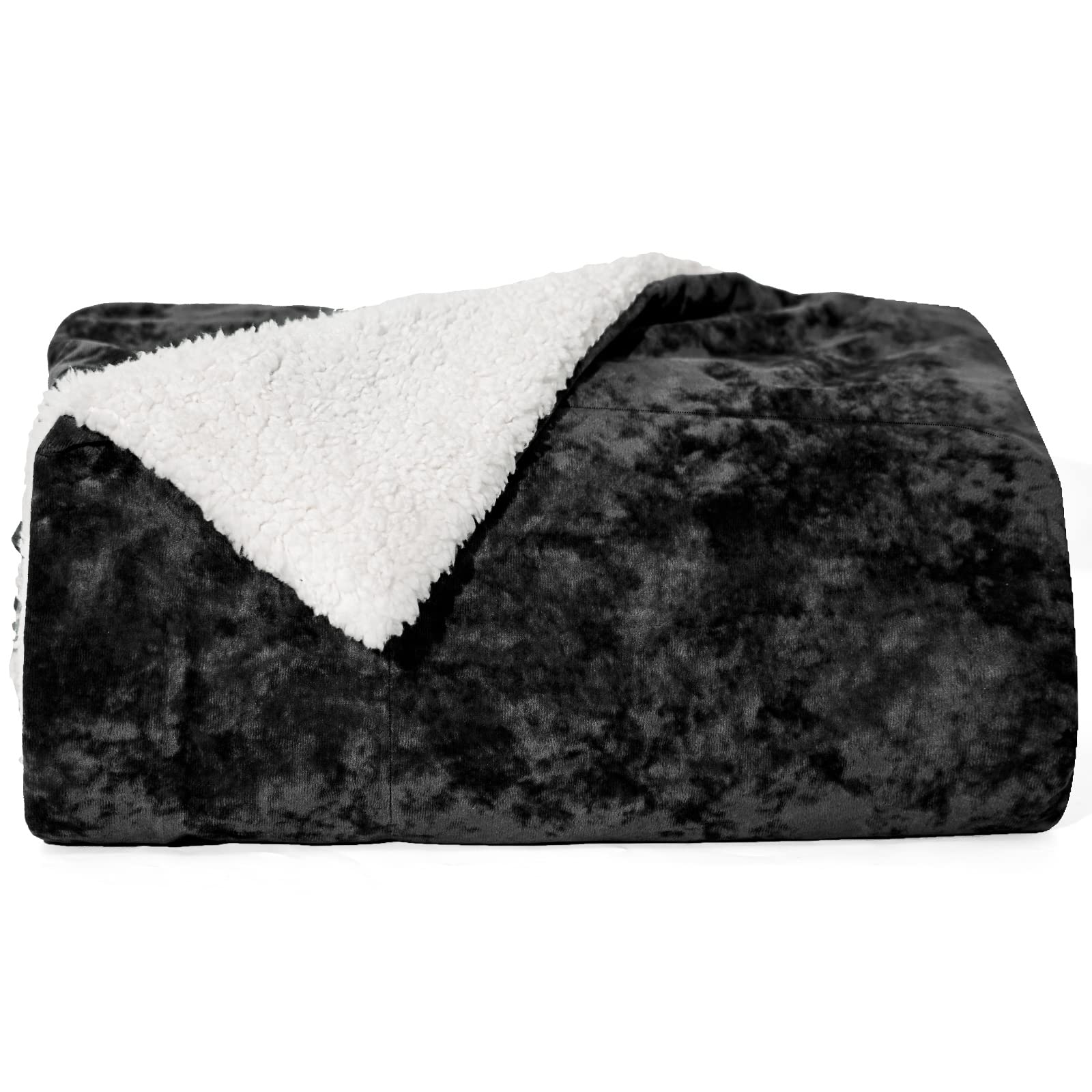 PHF Sherpa Fleece Throw Blanket - Ultra Soft & Warm Plush Blanket for All Seasons - Luxury Velvet Blanket for Bed, Couch, Sofa & Travel - 50