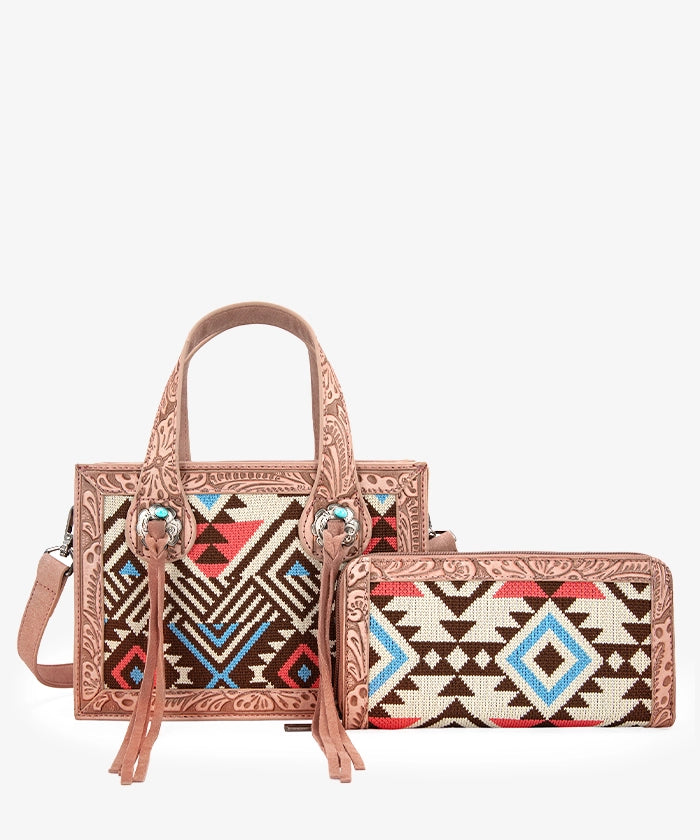 Montana West Southwestern Crossbody Bag Set for Women - Stylish Leather Purse with Adjustable Strap, Perfect for Travel, Shopping & Daily Use