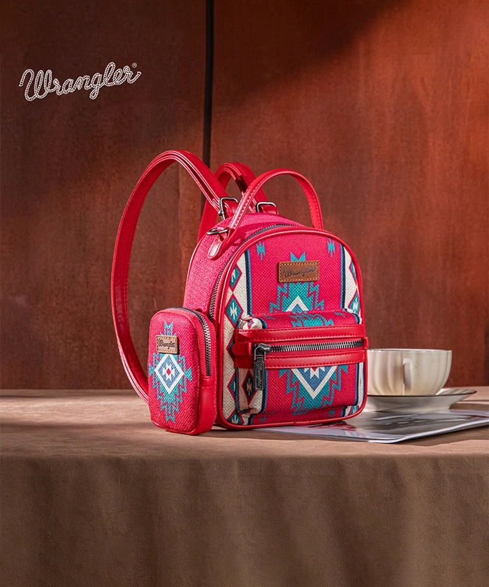 Wrangler Aztec Navajo Print Concealed Carry Backpack for Men & Women - Stylish Tactical Daypack for Hiking, Travel & Everyday Use