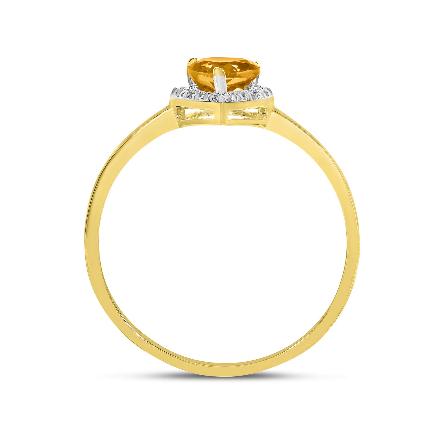 10K Yellow Gold Pear Citrine and Diamond Ring - Elegant Birthstone Jewelry for Women, Perfect for Gifts, Anniversaries & Special Occasions