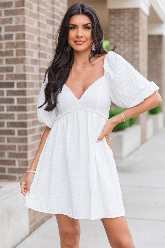 Stories Of Mine Back Detail White Dress - Elegant Summer Wedding Guest Dress for Women | Perfect for Bridal Showers, Parties & Special Occasions
