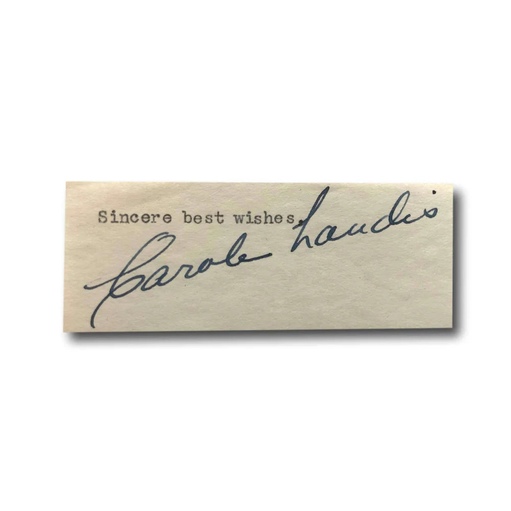 Carole Landis Hand Signed Autograph Page Cut - JSA Certified COA - Vintage Actress Memorabilia from Topper Returns - Perfect for Movie Collectors and Hollywood Memorabilia Displays