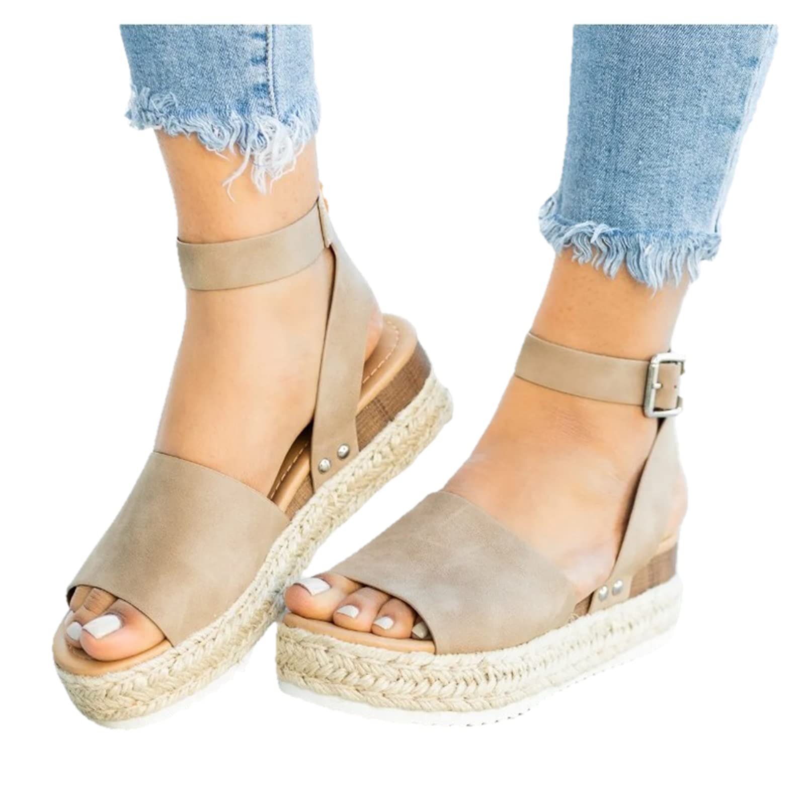 Women's Wedge Sandals with Ankle Strap - Open Toe Platform Sandals for Casual & Dressy Outfits | Summer Beach Shoes for Walking, Vacations & Outdoor Activities