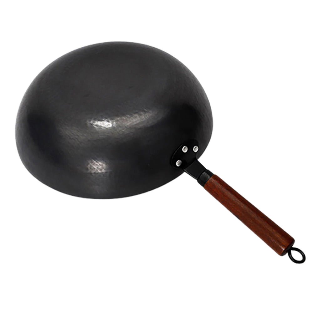 Premium Bjorn Cast Iron Deep Wok Pan - 14 Inch Traditional Chinese Stir Fry Skillet with Wooden Handle & Glass Lid - Perfect for Stir-Frying, Deep Frying, Braising & Asian Cooking
