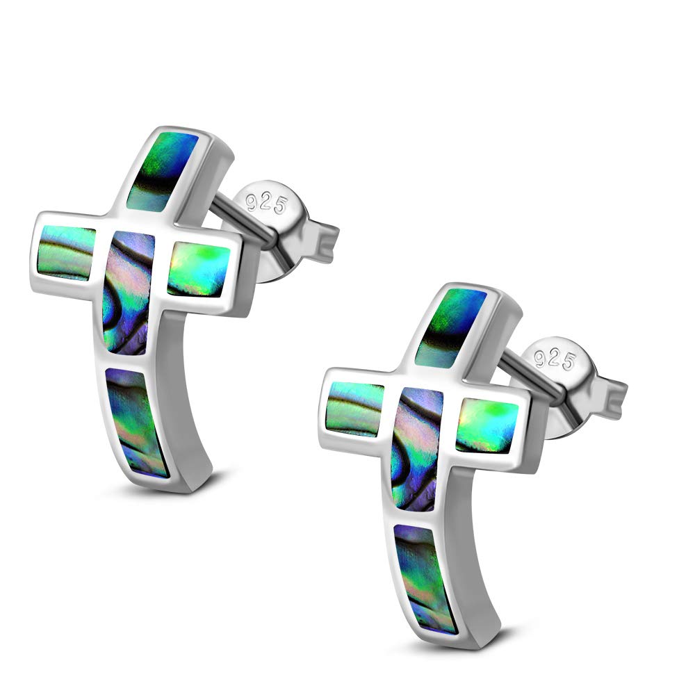 925 Sterling Silver Women's Cross Stud Earrings - Hypoallergenic, Dainty & Stylish for Everyday Wear, Gift Giving & Religious Occasions
