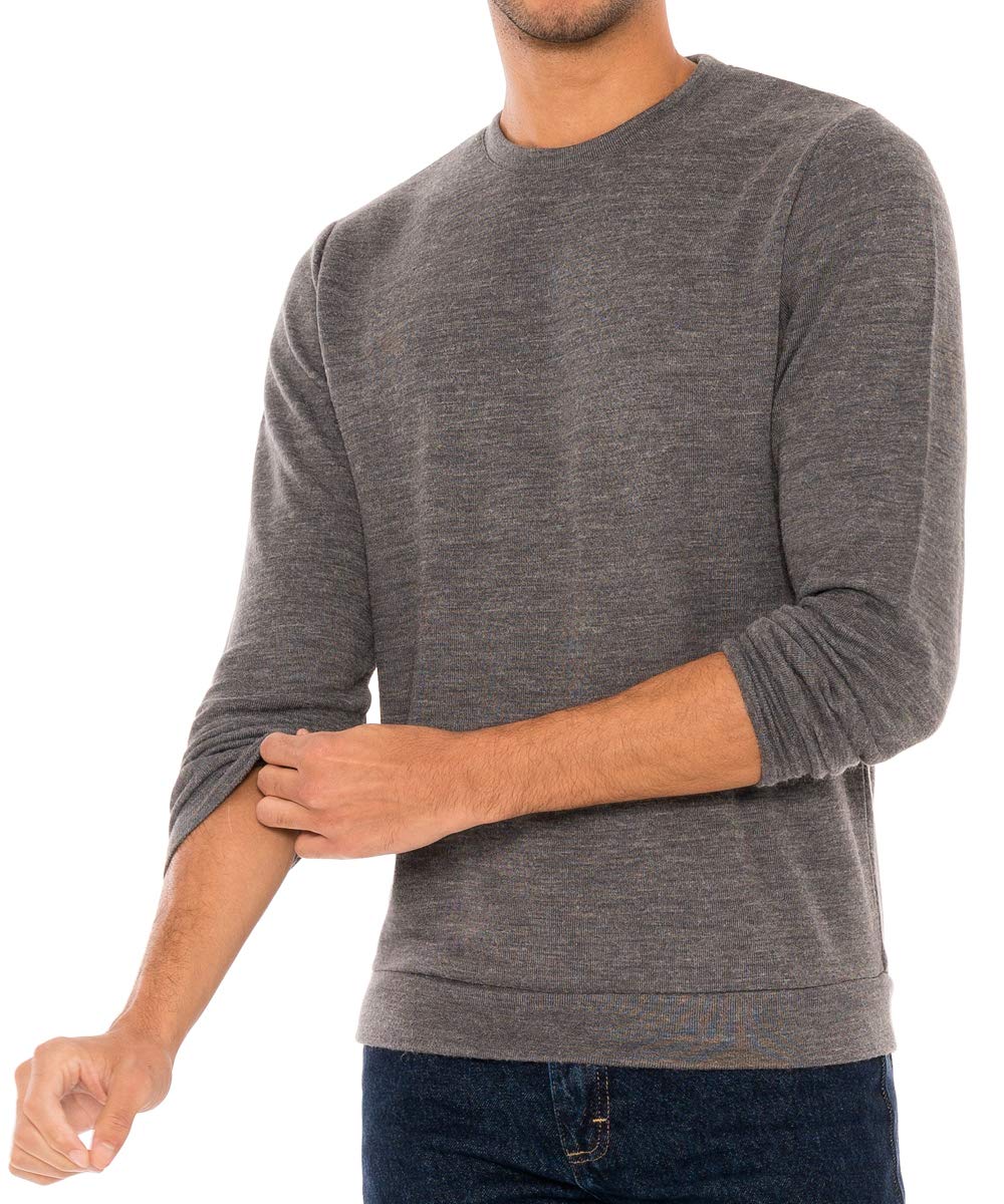 Men's Lightweight Crewneck Sweater - Moisture Wicking Dry Fit Pullover for Casual Wear & Outdoor Activities | Breathable Comfort for Workouts, Travel & Layering