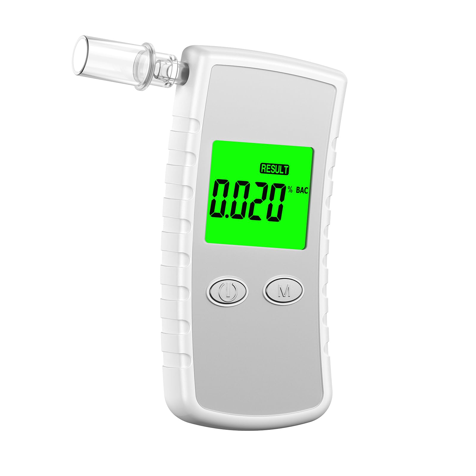 **Upgraded High-Accuracy Professional Breathalyzer with LCD Display - 10 Mouthpieces Included - Portable Alcohol Tester for Home, Bars, Parties & Workplace Safety (White)**