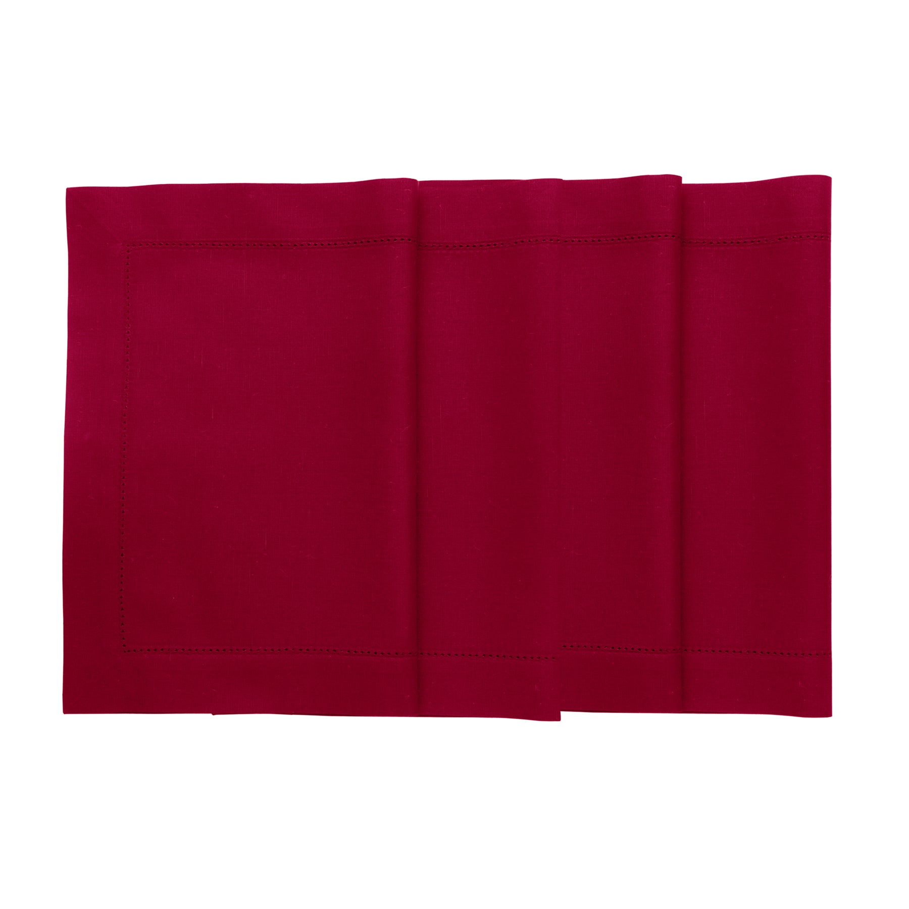 Premium Cotton Linen Hemstitch Placemats Set of 4 - Elegant Table Decor for Dining Room, Kitchen, and Party Settings
