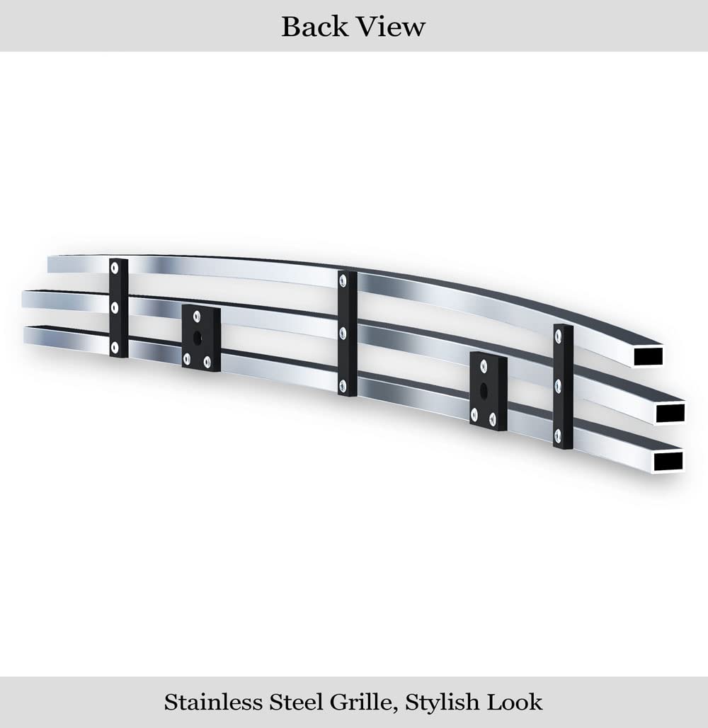 APS Compatible Toyota Tacoma 2005-2011 TRD Sport Hood Scoop Stainless Steel Silver Horizontal Billet Front Grill Insert T66501C - Upgrade Your Truck's Style for Off-Road Adventures & Car Shows