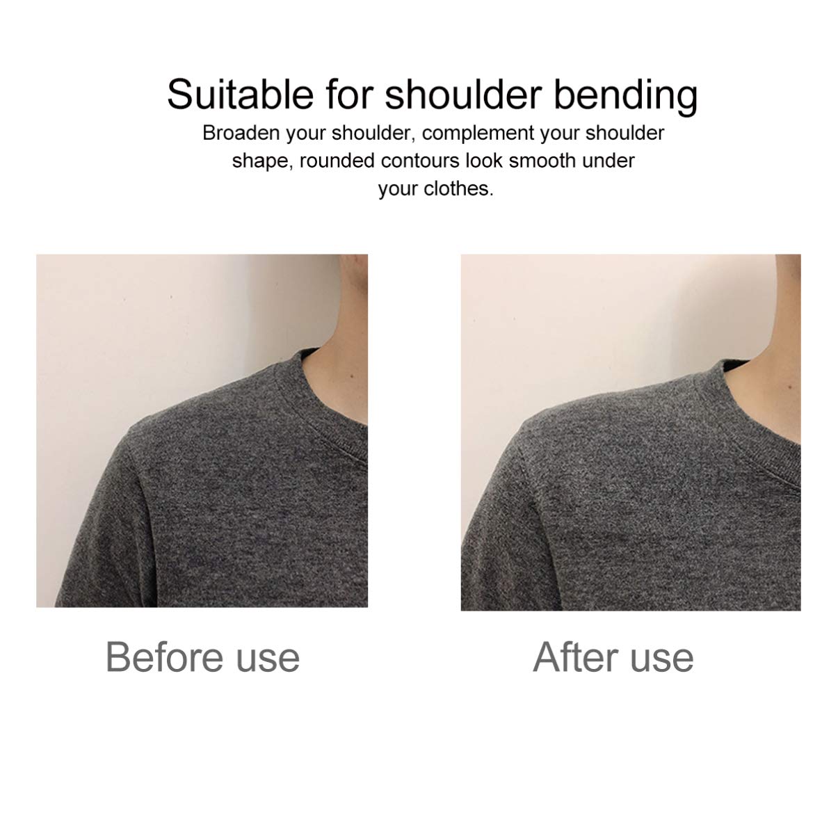1 Pair Reusable Shoulder Enhancer Pads for Suits, Coats & Shirts - Sticky Shoulder Pads for Women & Men (White) | Perfect for Formal Wear, Business Attire & Dress Enhancement