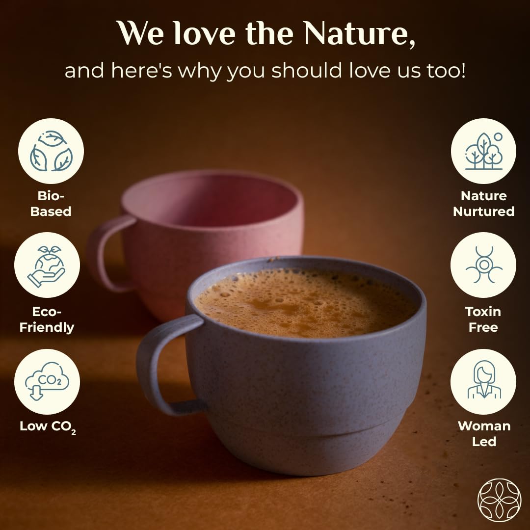 Irida Naturals Wheat Straw Coffee Mug - 100% BPA Free, Eco-Friendly & Microwave Safe Travel Mug for Hot & Cold Beverages - Unbreakable Reusable Cup for Kids & Adults - Perfect for Home, Office, Camping & Outdoor Use - 350ml (Sky Blue) - Set of 1