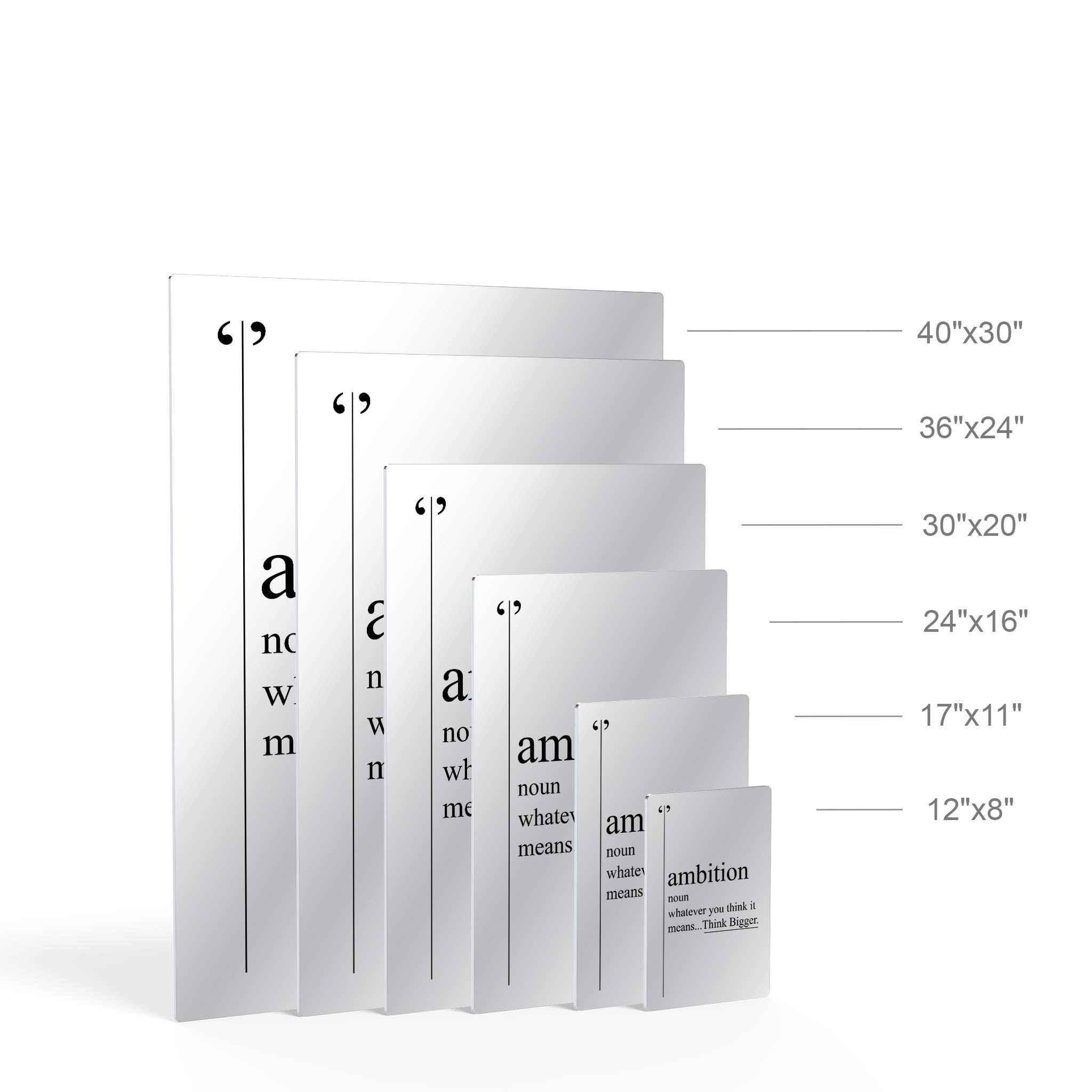 Smile Art Design Ambition Definition Black & White Dictionary Motivational Metal Wall Art - Inspirational Office & Living Room Decor - Entrepreneur Quote Print - Ready to Hang 30x20 - Perfect for Home Office, Study Room & Gift Giving