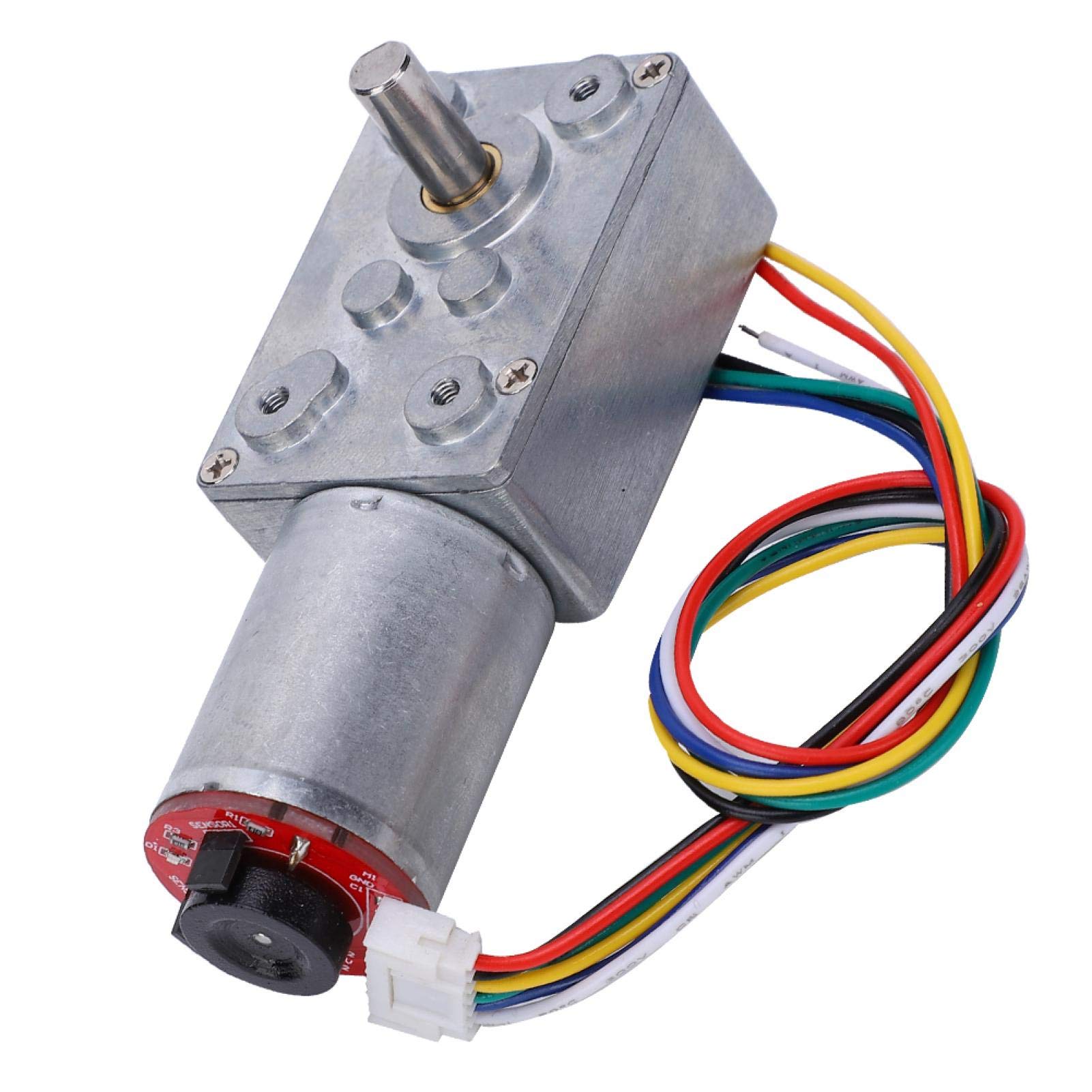 12V 40RPM DC Worm Gear Motor - Industrial Grade 20-60 RPM Gear Reduction Motor for Conveyors, Robotics & Automation Equipment