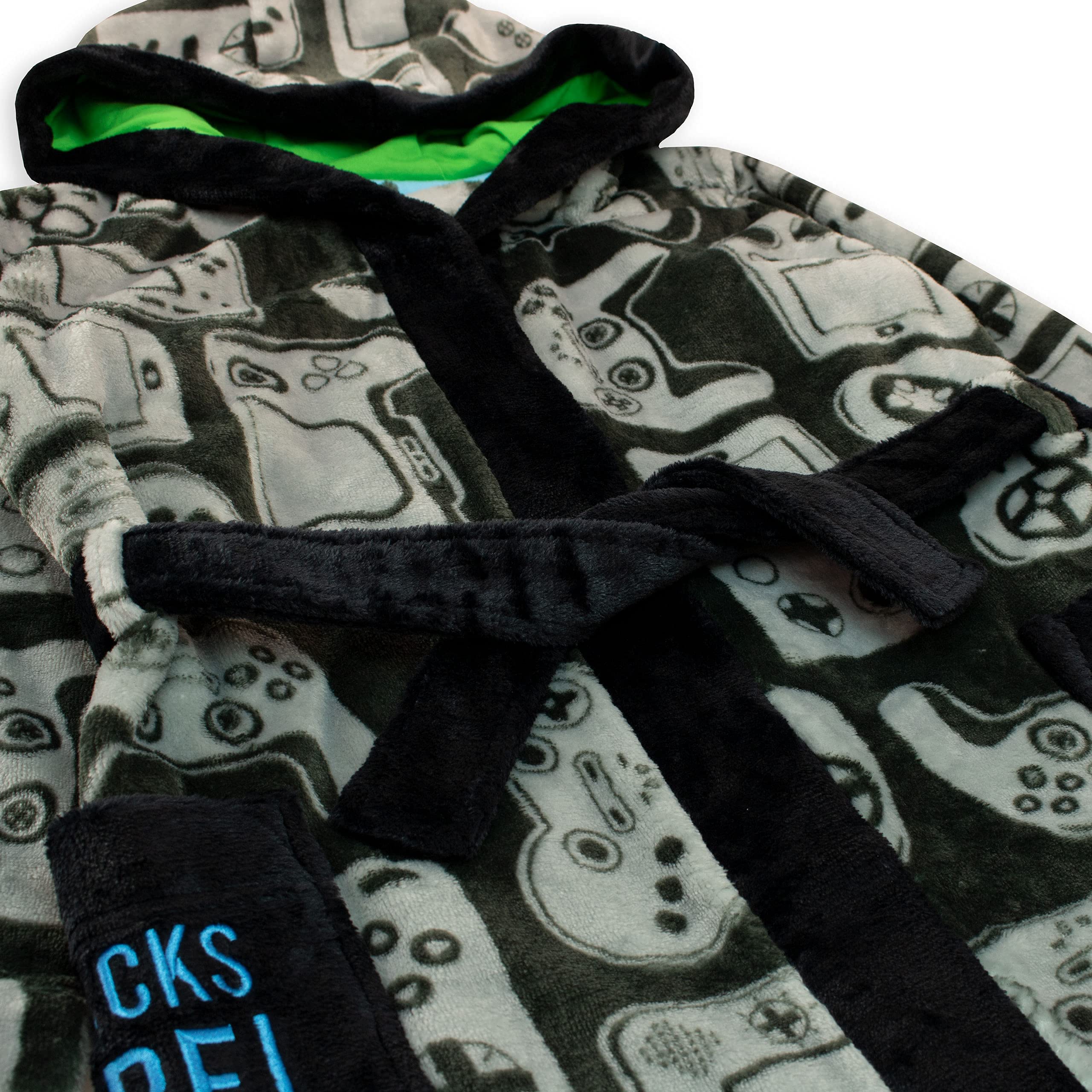 Kids Boys Robe with Gaming Design - Soft & Comfortable Bathrobe for Boys, Perfect for Gaming, Lounging & Relaxing at Home