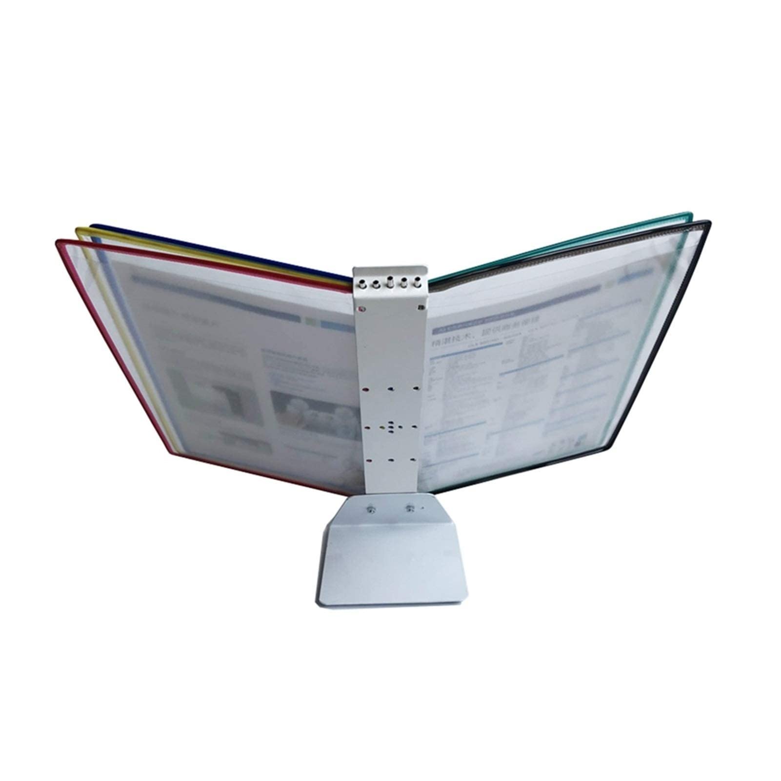 White 5-Panel Wall Mounted File Organizer for Desk - A4 Document Reference Rack Holds 10 Sheets | Perfect for Office, Home & Classroom Organization | Space-Saving Wall Hanging Storage Solution