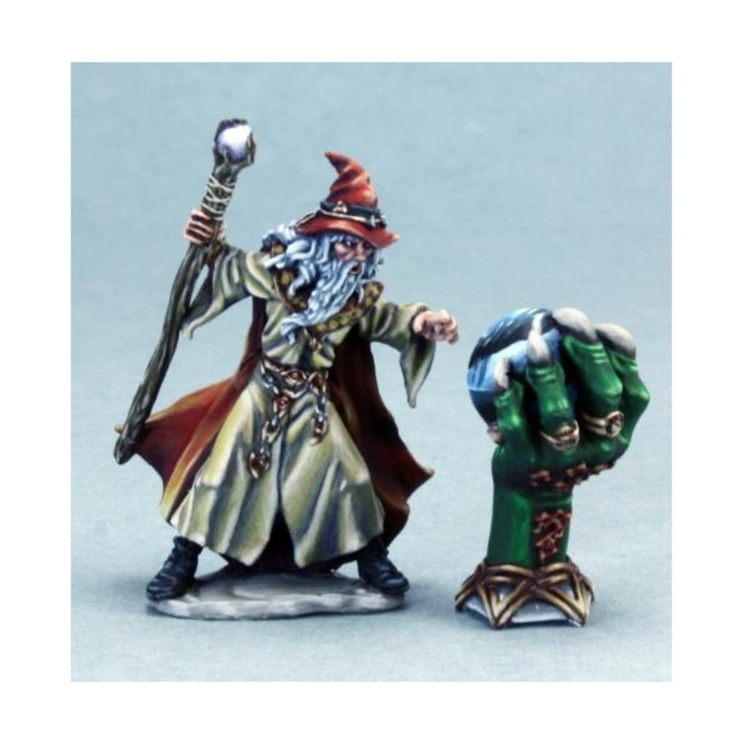 Reaper Wizard and Crystal Ball Set - Halloween Prop, Gothic Decor, Fortune Telling Accessories - Perfect for Cosplay, Themed Parties, and Spooky Home Decor