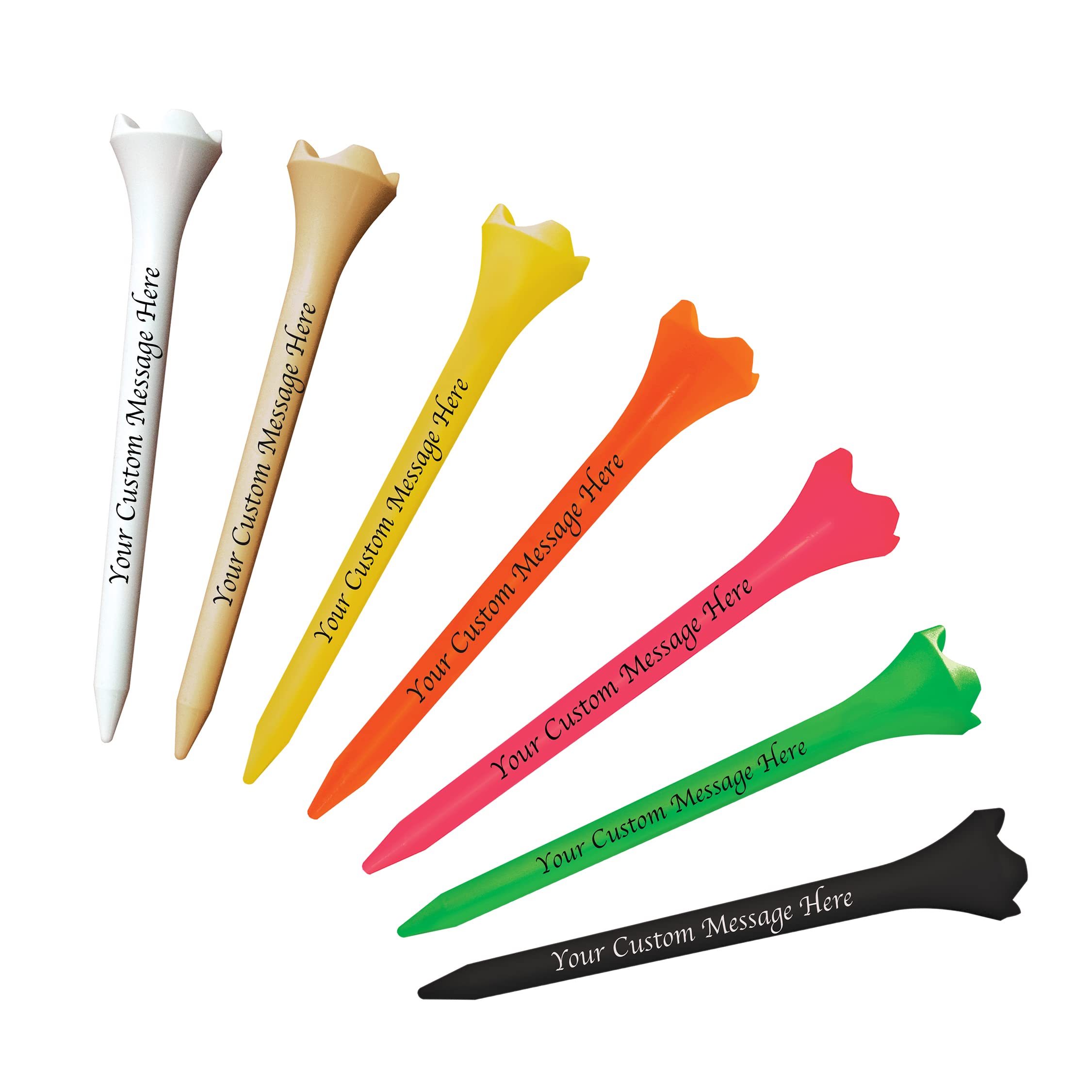 1000 Personalized Custom Pride Performance Plastic Golf Tees - 1 Color Imprint | Durable Golf Accessories for Tournaments & Practice