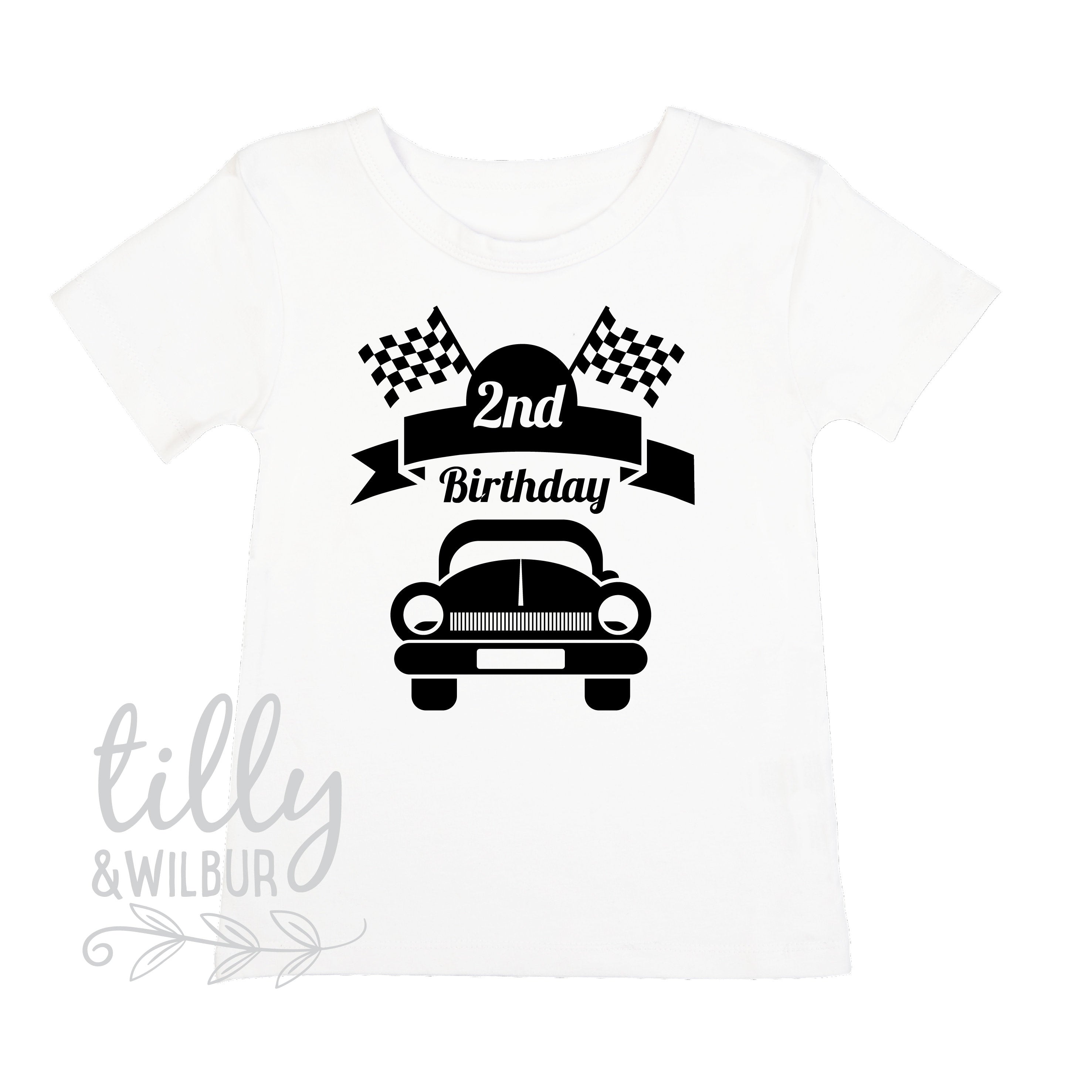 2nd Birthday Racing Car T-Shirt for Boys - Cute Toddler Race Car Tee - Perfect for Birthday Parties & Photo Shoots
