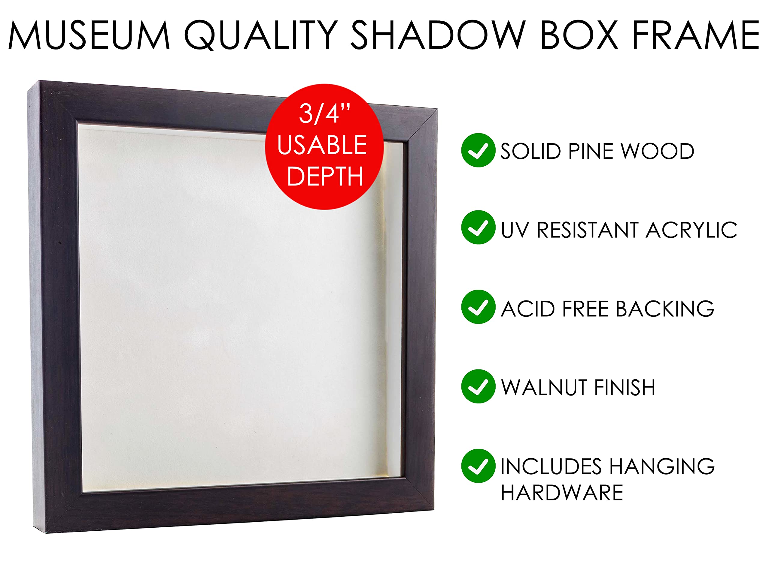 10x15 Shadow Box Frame - Traditional Walnut Finish, 1