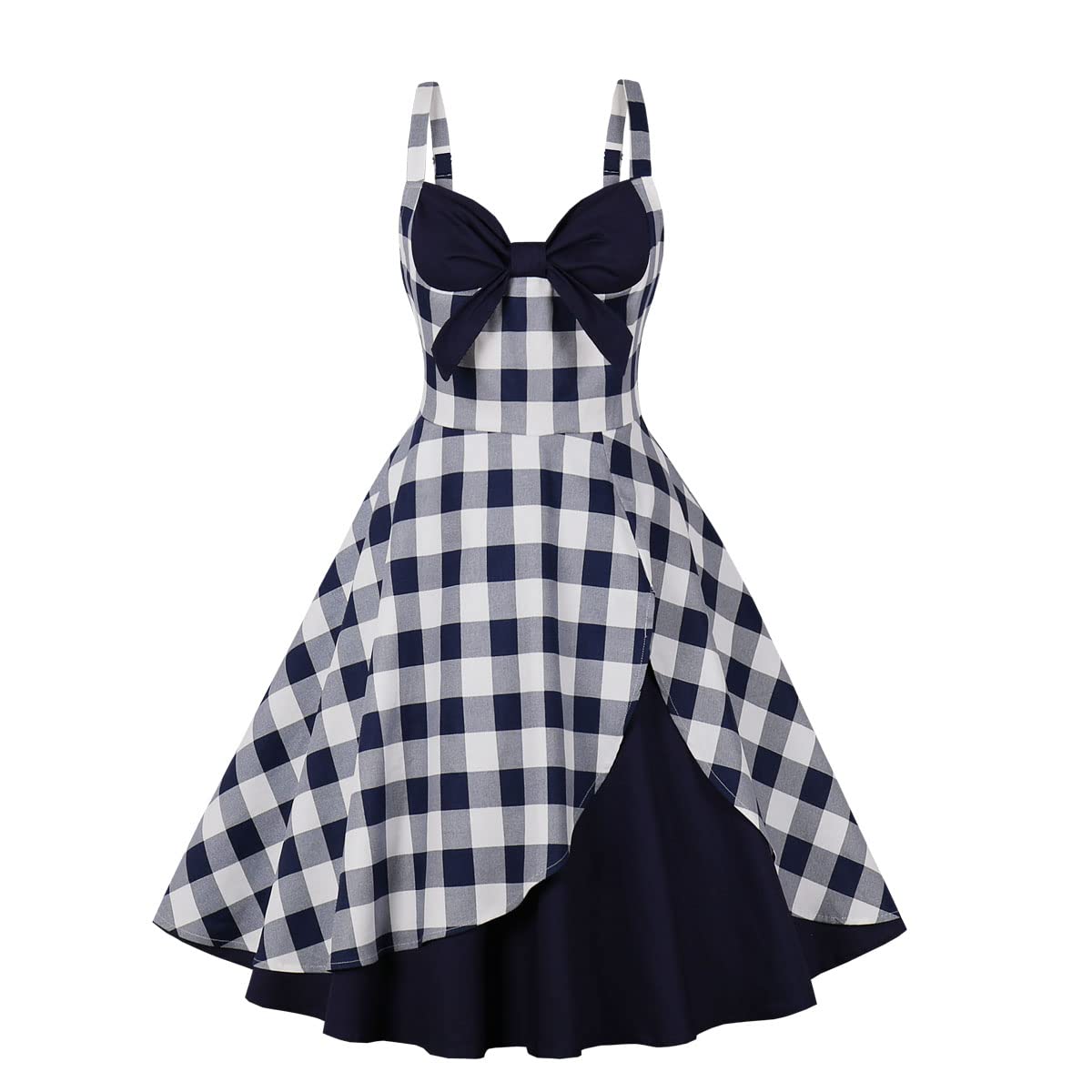 Vintage 1950s Women's Halter Neck Rockabilly Dress - Retro Swing Tea Party & Cocktail Midi Dress for Women | Perfect for 50s Themed Parties, Vintage Weddings & Pin-Up Photo Shoots