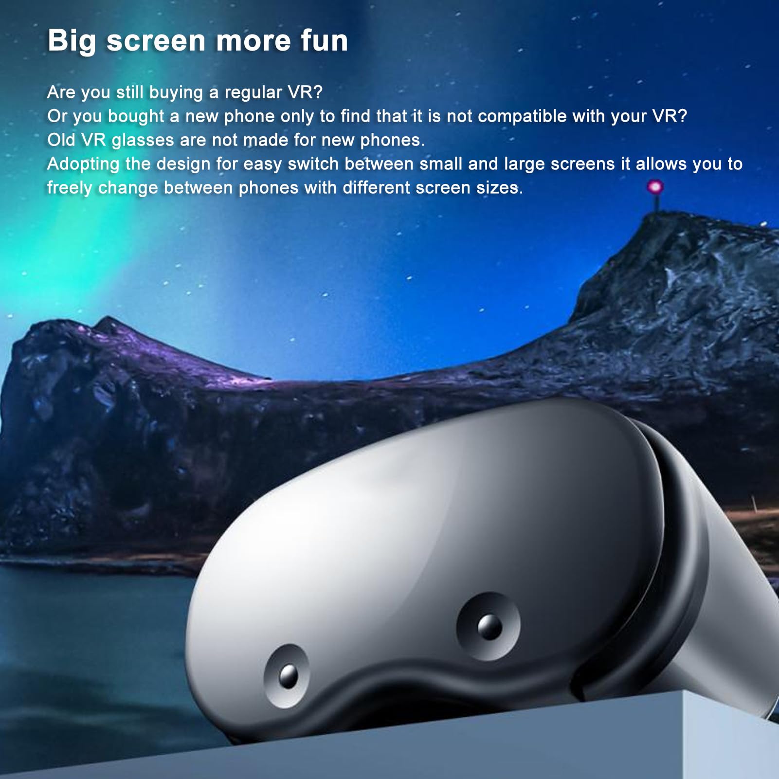 3D VR Virtual Reality Headset for Smartphones - 5-7 Inch Adjustable VR Glasses Compatible with iOS & Android Devices | Perfect for Movies, Gaming, Education & Virtual Tours