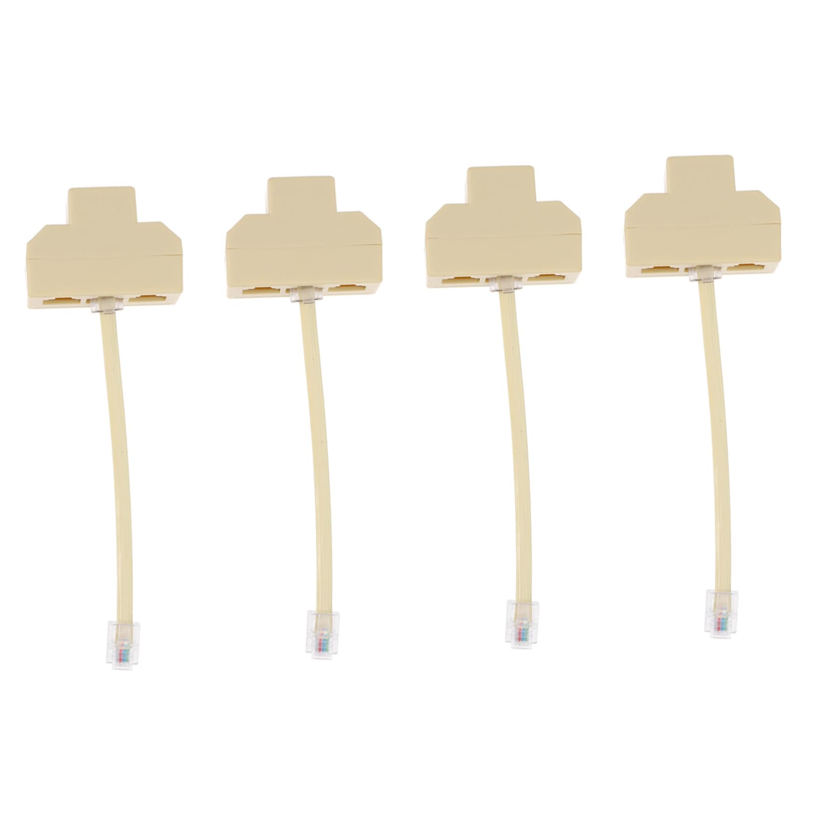 OSALADI 4-Pack Phone Line Splitter - 1 Female to 3 Female RJ11 Jack Adapter for Landline Phones, Fax Machines & Modems - High-Speed Signal Transmission for Home & Office Use